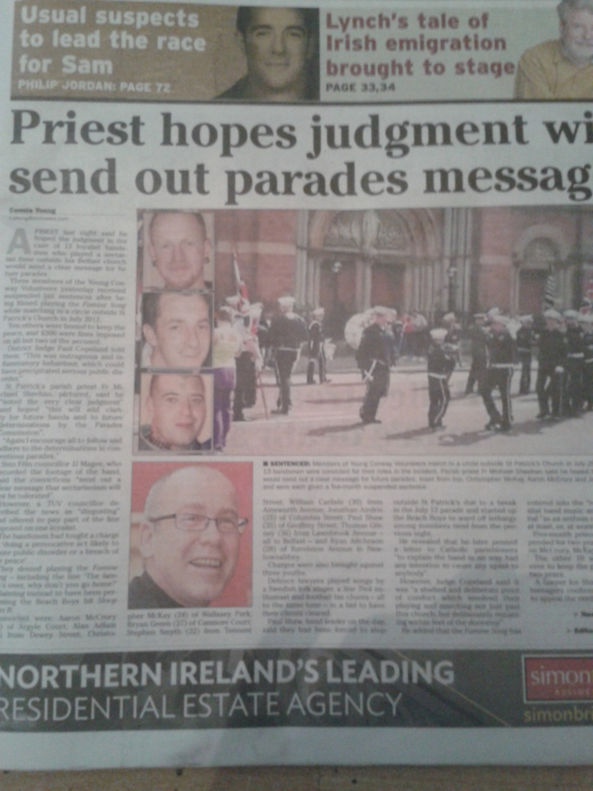 PRIEST HOPES JUDGMENT WILL SEND OUT PARADES MESSAGE