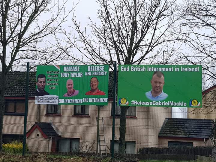 Members of the Thomas Harte cuman Republican Sinn Féin erected more boards in North Armagh today